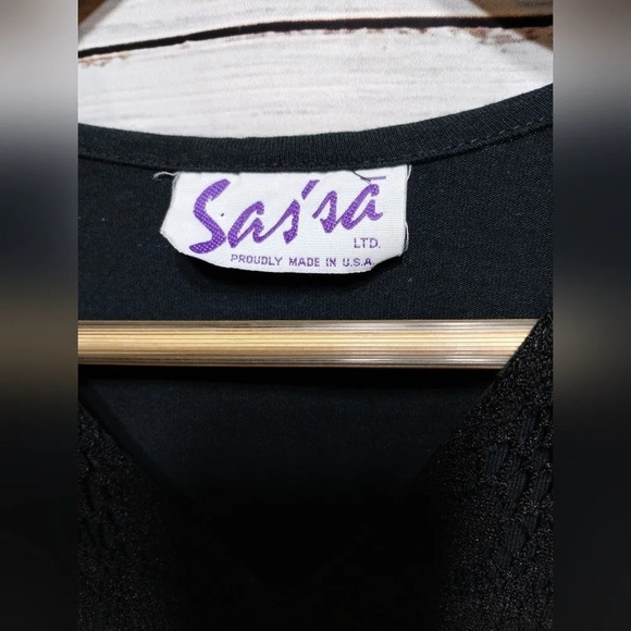 Sas'sa Western Blouse in Black with Silver Hardware Fringe Embellished Festival - Picture 4 of 5